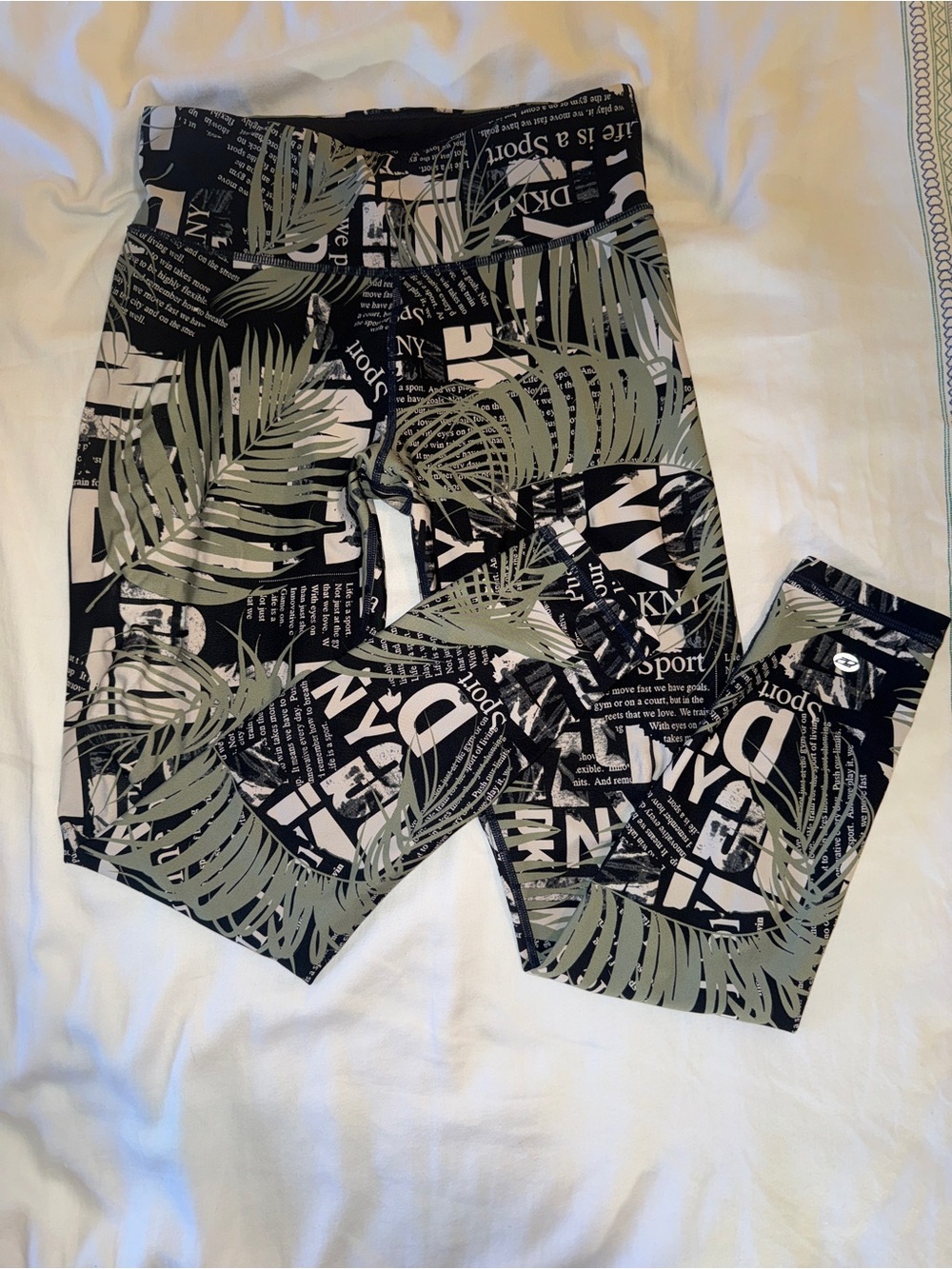 DKNY Sports Leggings Womens Small Mixed Media Print
